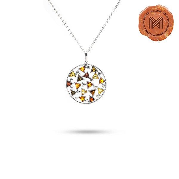 Dây chuyền Bạc 925 đính Đá Hổ Phách Multifaceted Millenne Paris MLNE2037BA