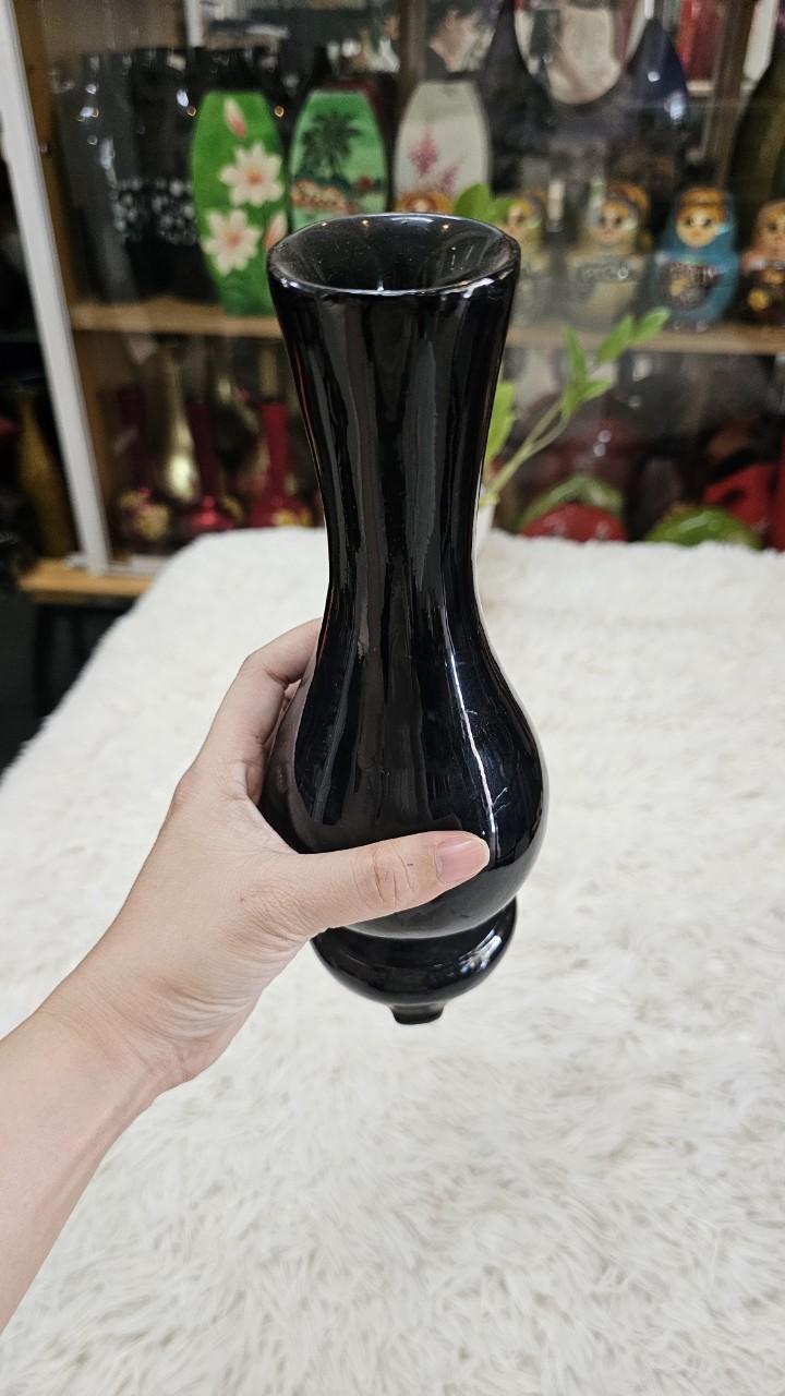 Bình bầu có đế Sơn Mài Cao Cấp Thanh Bình Lê size 24x10 cm cắm hoa, trang trí kệ, bàn làm việc, quà tặng ý nghĩa