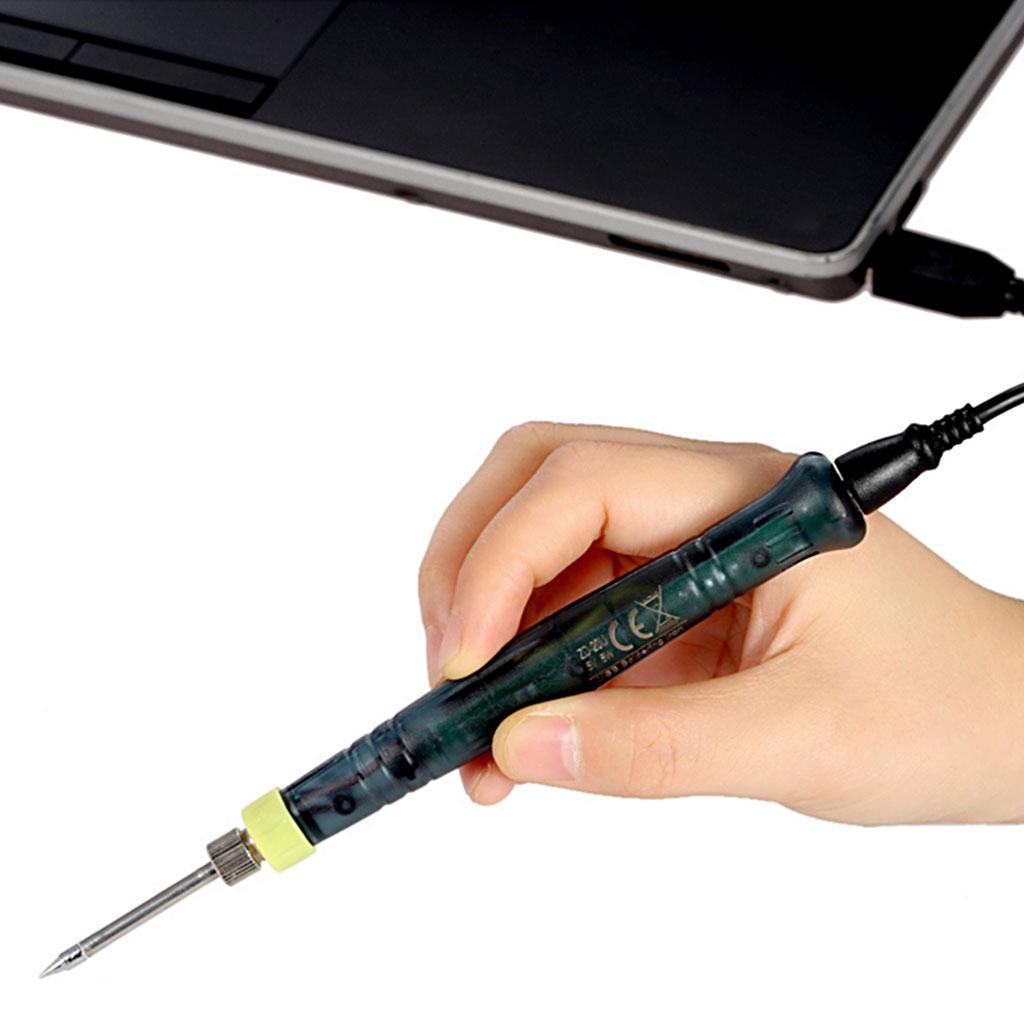 Mini 5V 8W USB Soldering Iron Pen Tip Electric Powered Welding Touch Switch