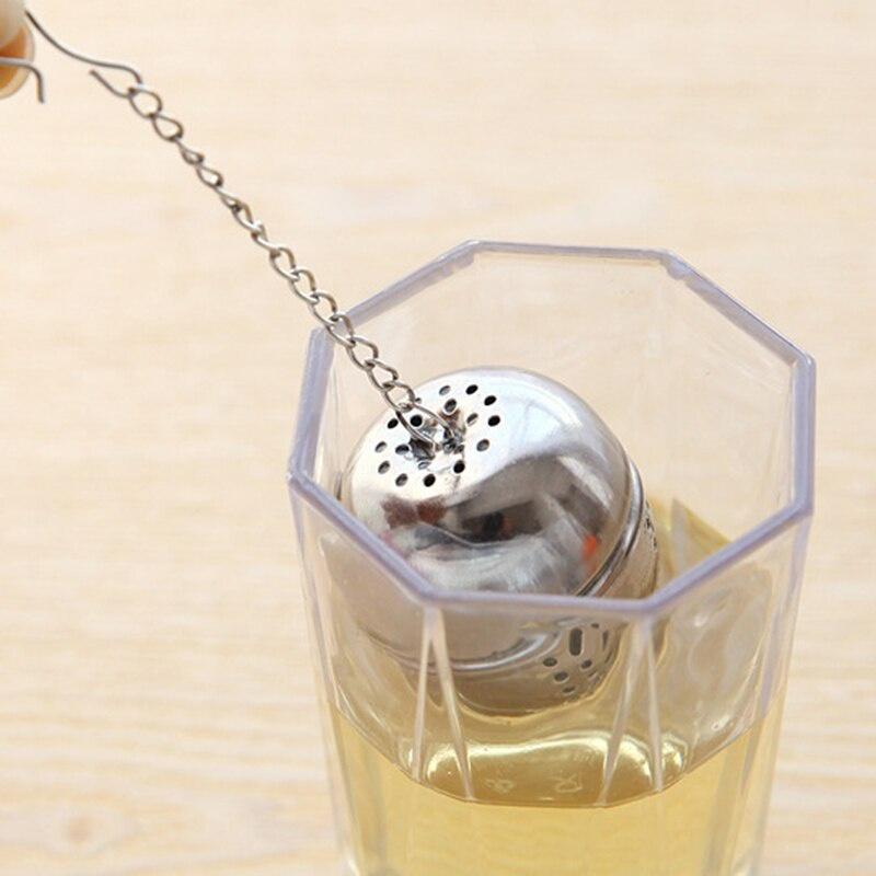 1PC New Stainless Steel Ball Tea Infuser Mesh Filter Strainer W/hook Loose Tea Leaf Spice Home Tea Strainer Kitchen Accessories