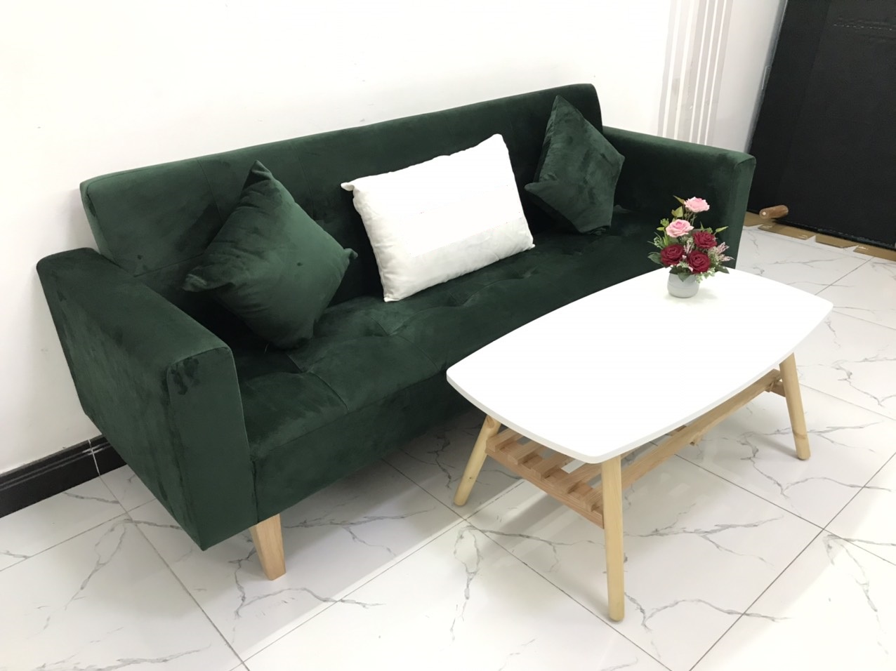 Bộ ghế sofa giường sofa bed tay vịn phòng khách sopha linco14