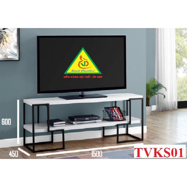 Kệ Tivi Khung Sắt Mặt Gỗ TVKS01 - Kệ Trang Trí - Nội thất lắp ráp Viendong ADV