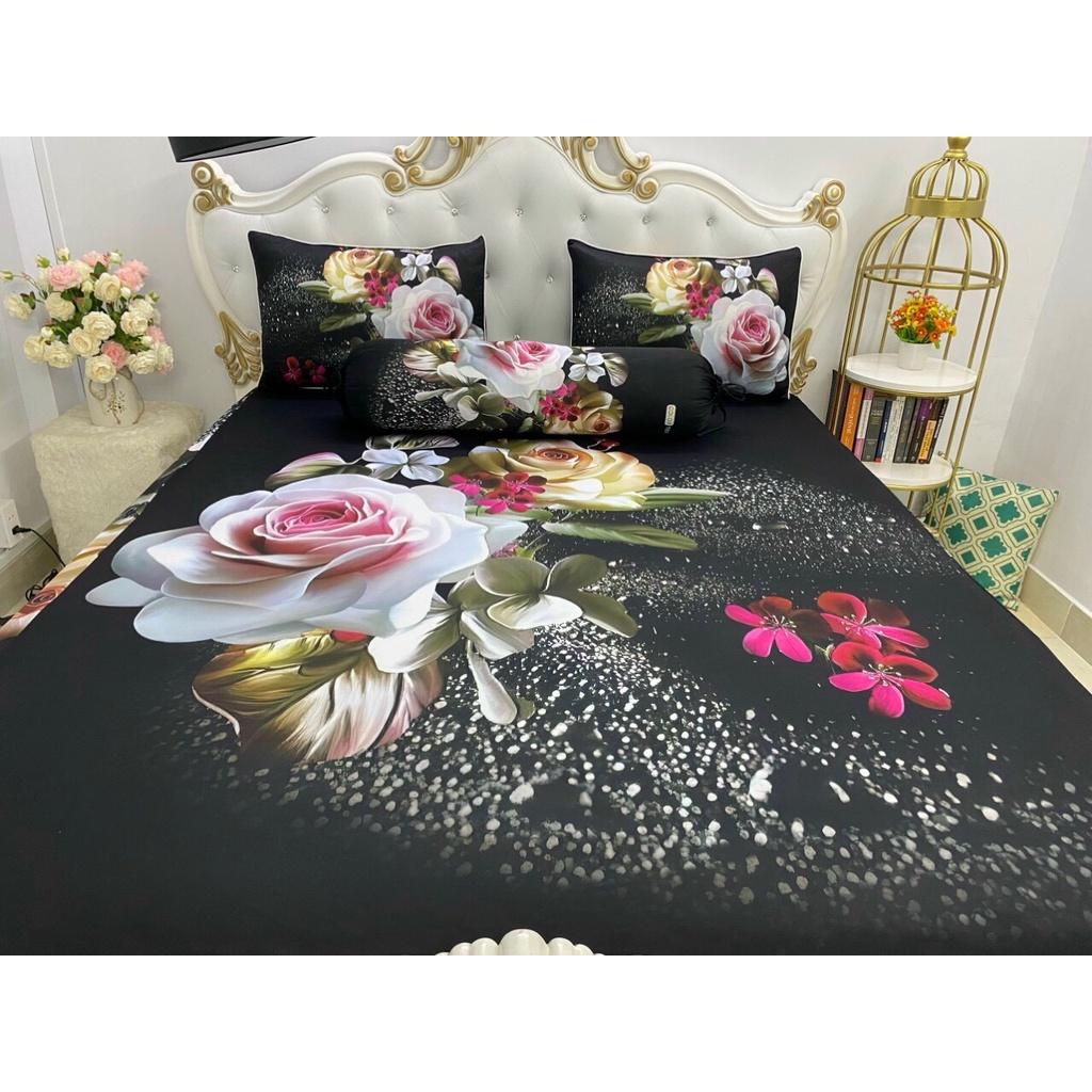Bộ Drap gối thun Ý 5D Cao Cấp , mát lạnh, thấm hút tốt