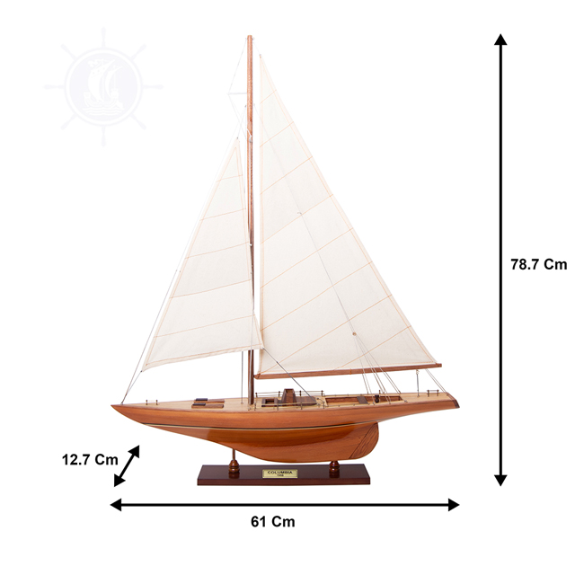Mô Hình Thuyền Buồm Columbia Medium Bằng Gỗ Dùng Để Trưng Bày Trang Trí Dài 60 Cm