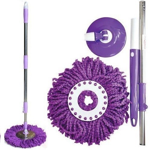 [Quà Tặng] Cây chổi lau nhà 360 độ mâm nhựa tự vắt trợ lực thông minh thấm nước tốt