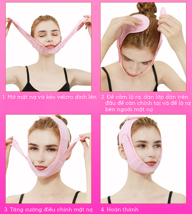 Đai Điều Chỉnh Nâng Cơ Thon Gọn Mặt V-line Mask Cao Cấp- Hàng  Nhập Khẩu