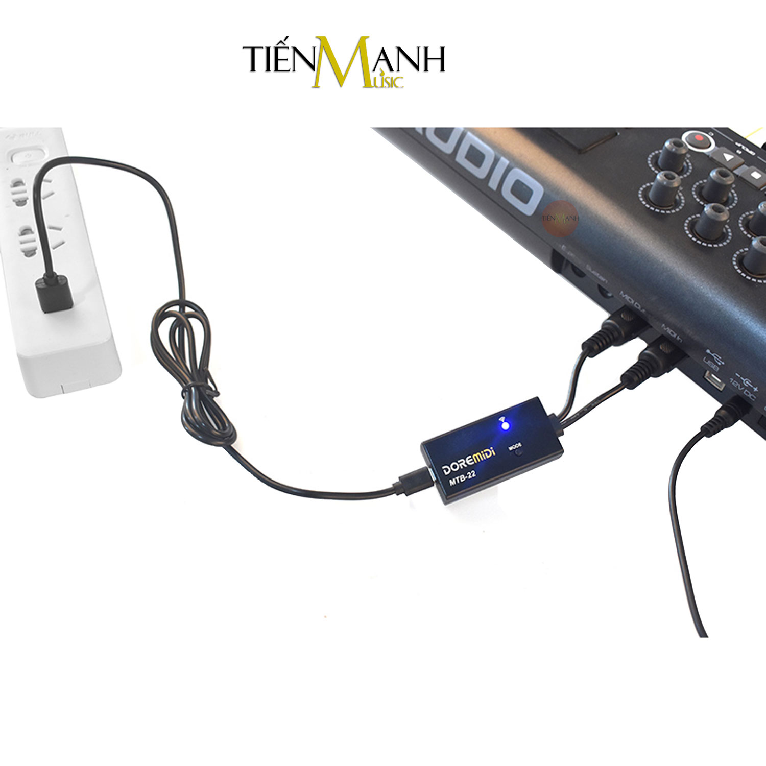 Cáp Midi Không Dây Đầu Cắm Tròn 5 Chân DOREMiDi MTB22 - Bluetooth 5.0 Tốc Độ Cao Cho Đàn Piano, Organ, Keyboard MTB-22 Hàng Chính Hãng - Kèm Móng Gẩy DreamMaker