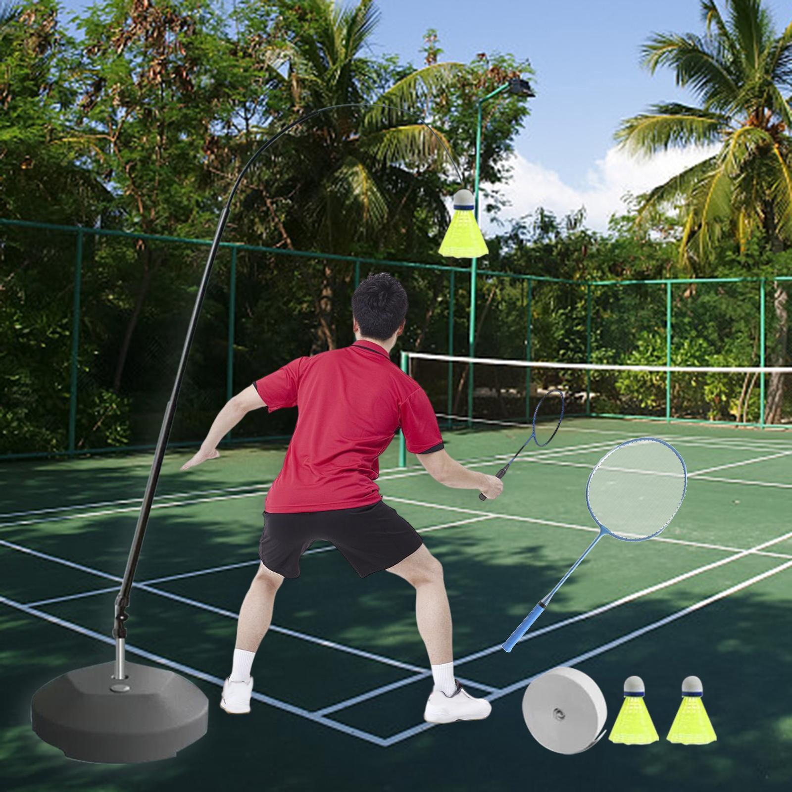 Portable Self Practice Trainer Aid Kids Adults Badminton Training Device