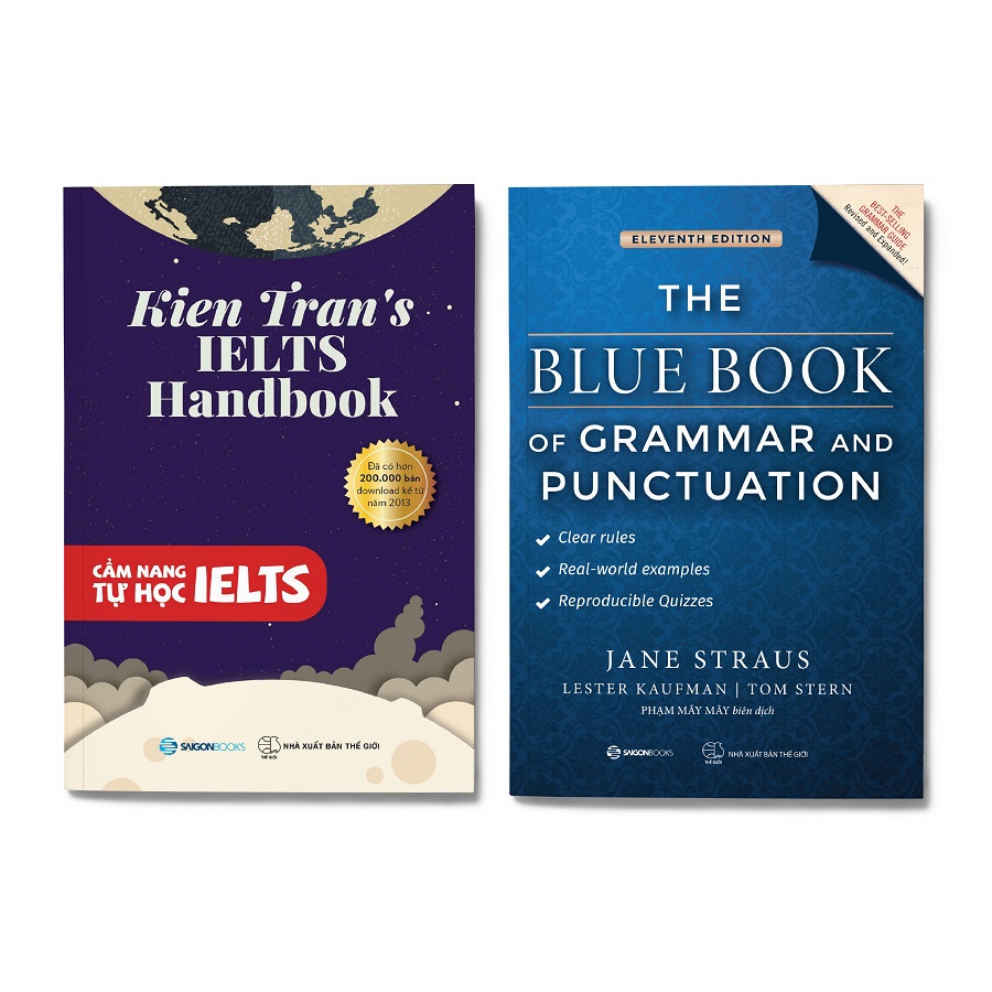 Combo 2 cuốn Học Tiếng Anh: Cẩm Nang Tự Học Ielts + The Blue Book of Grammar and Punctuation