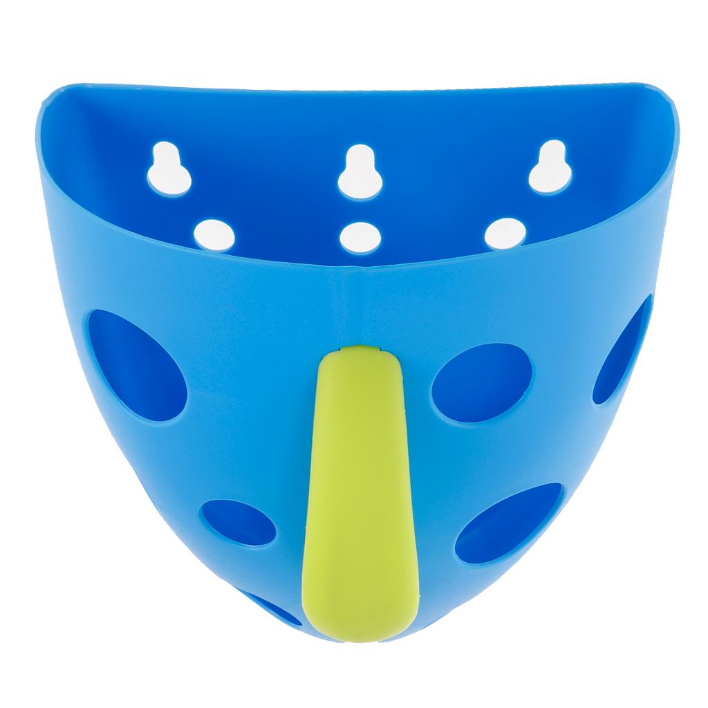 Baby Bathing Accessories Bath Toys Sucker Storage Basket Organizer -Blue