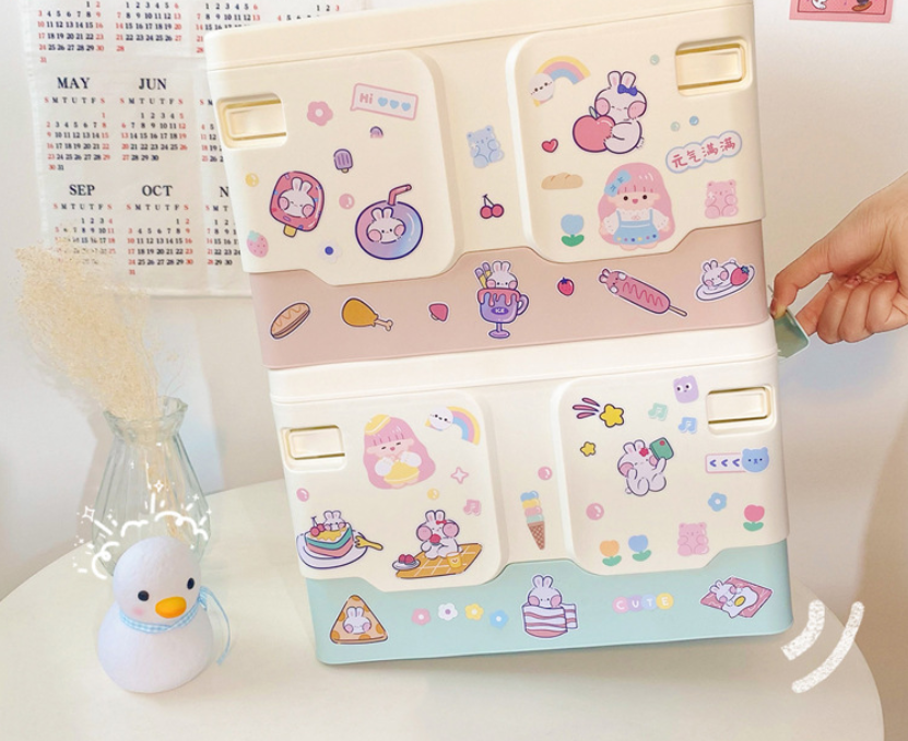 [Có sẵn][Không Sticker] Thùng Đựng Đồ Đa Năng Có Thể Gấp Gọn Màu Pastel Xinh Xắn