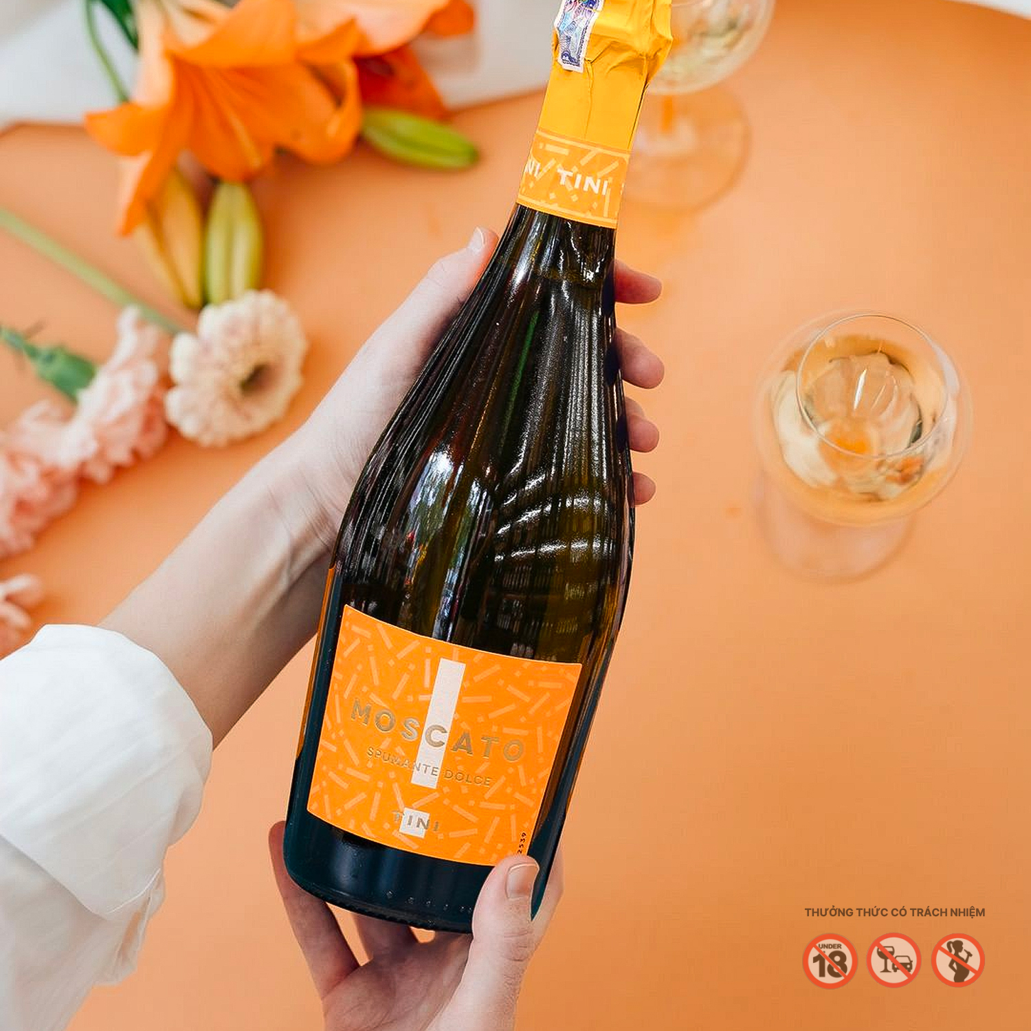 Rượu Vang Trắng Tini Moscato Spumante - Nhập Khẩu Chính Hãng