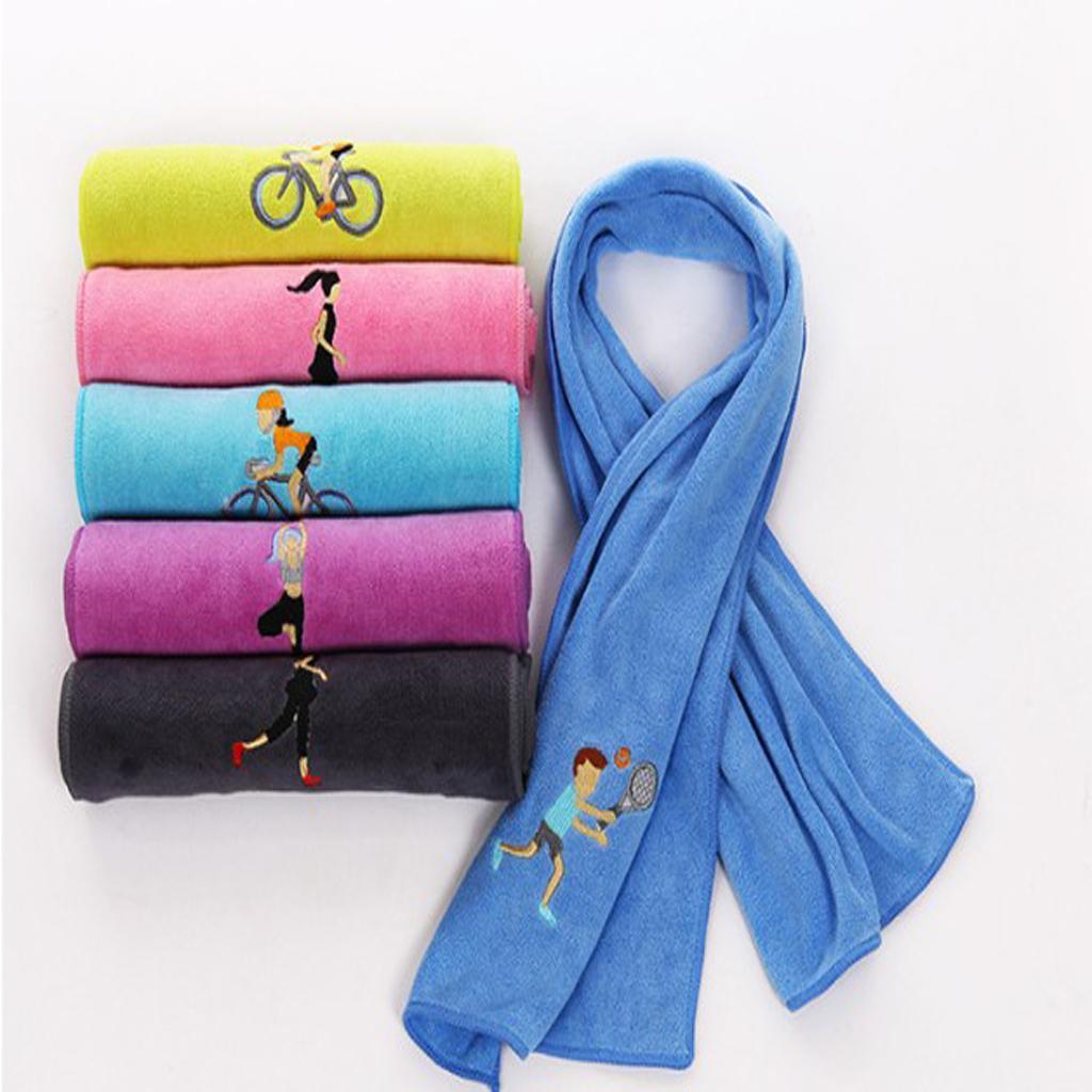 Breathable Polyester Fast Dry Gym Fitness Workout Towel 12x39inch Orange Yellow Blue