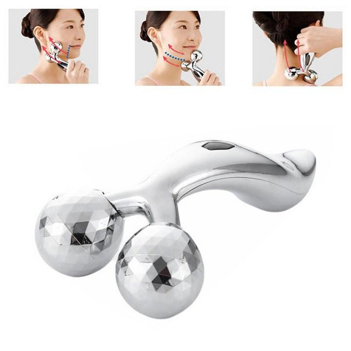 Cây Lăn Massage Mặt 3D Inox