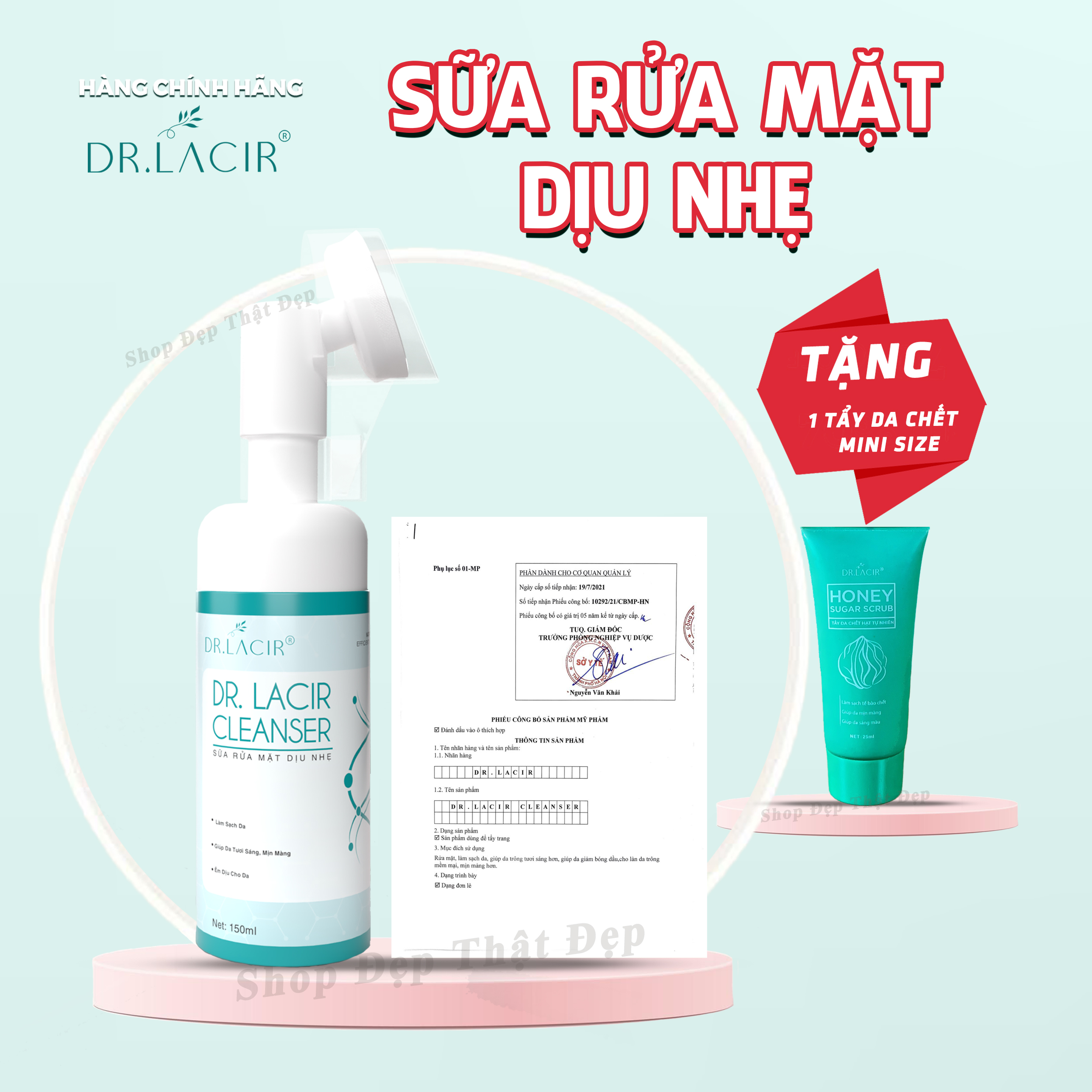 Sữa Rửa Mặt Dr.Lacir Cleanser - Sữa Rửa Mặt Dịu Nhẹ làm sạch sâu, êm dịu cho da (Chính Hãng DrLacir)