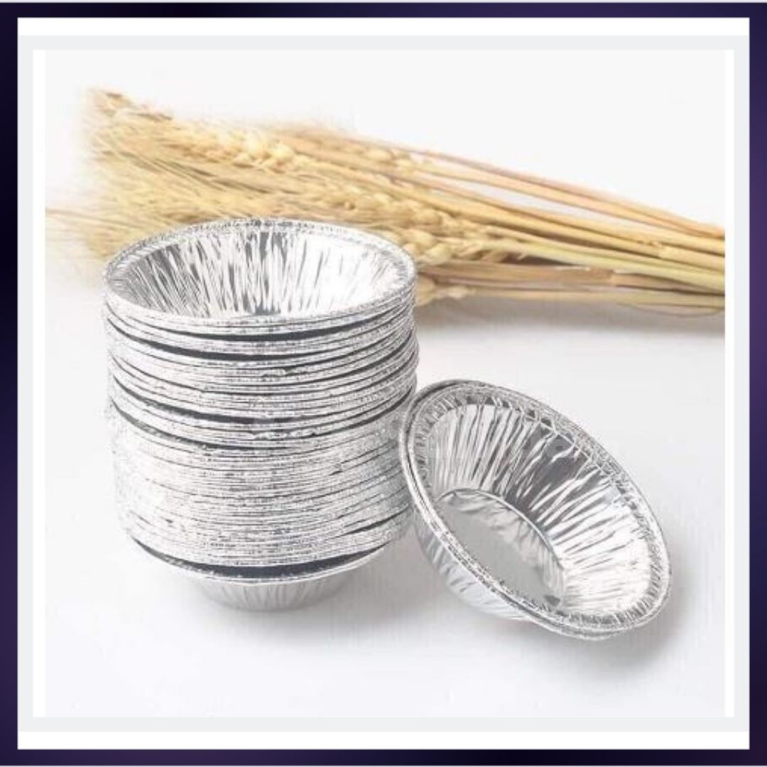 Set 50 Cốc, chén bạc, khuôn giấy bạc nhôm nướng hàu, bánh, tart trứng siêu tiện lợi