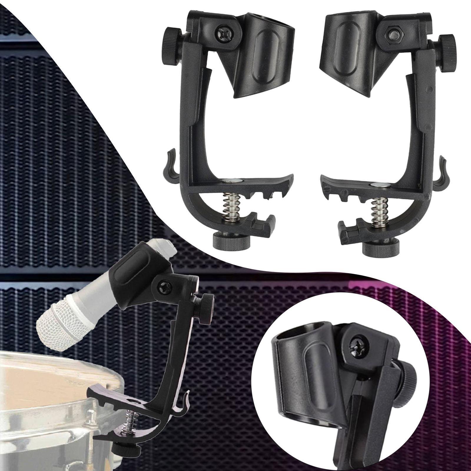 2 Pieces Drum Rim Microphone Clip Microphone Mic Stand Mic Drum Clamp Holder