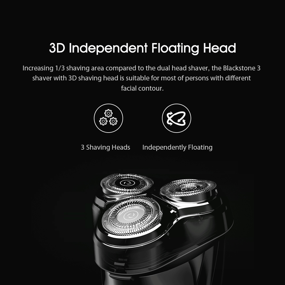 Máy Cạo Râu Điện Xiaomi Enchen BlackStone 3 3D Với 3 Lưỡi Cạo Và Kết Nối USB