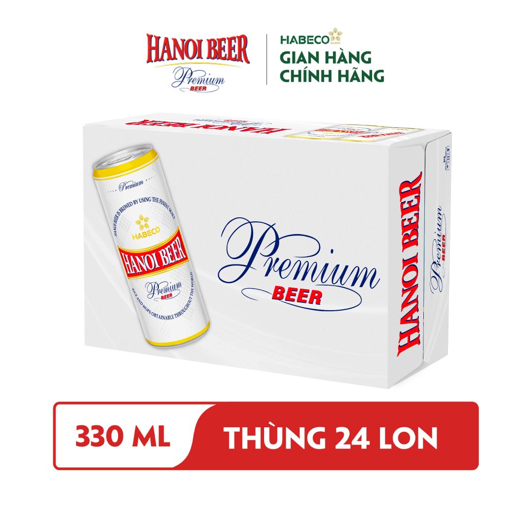 Combo 2 Thùng Bia Hanoi Premium - Thùng 24 lon 330ml