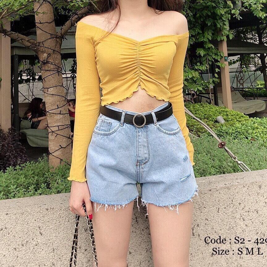 Quần short nữ lưng cao King168 , quần short jean nữ co dãn nhẹ cao cấp tq07