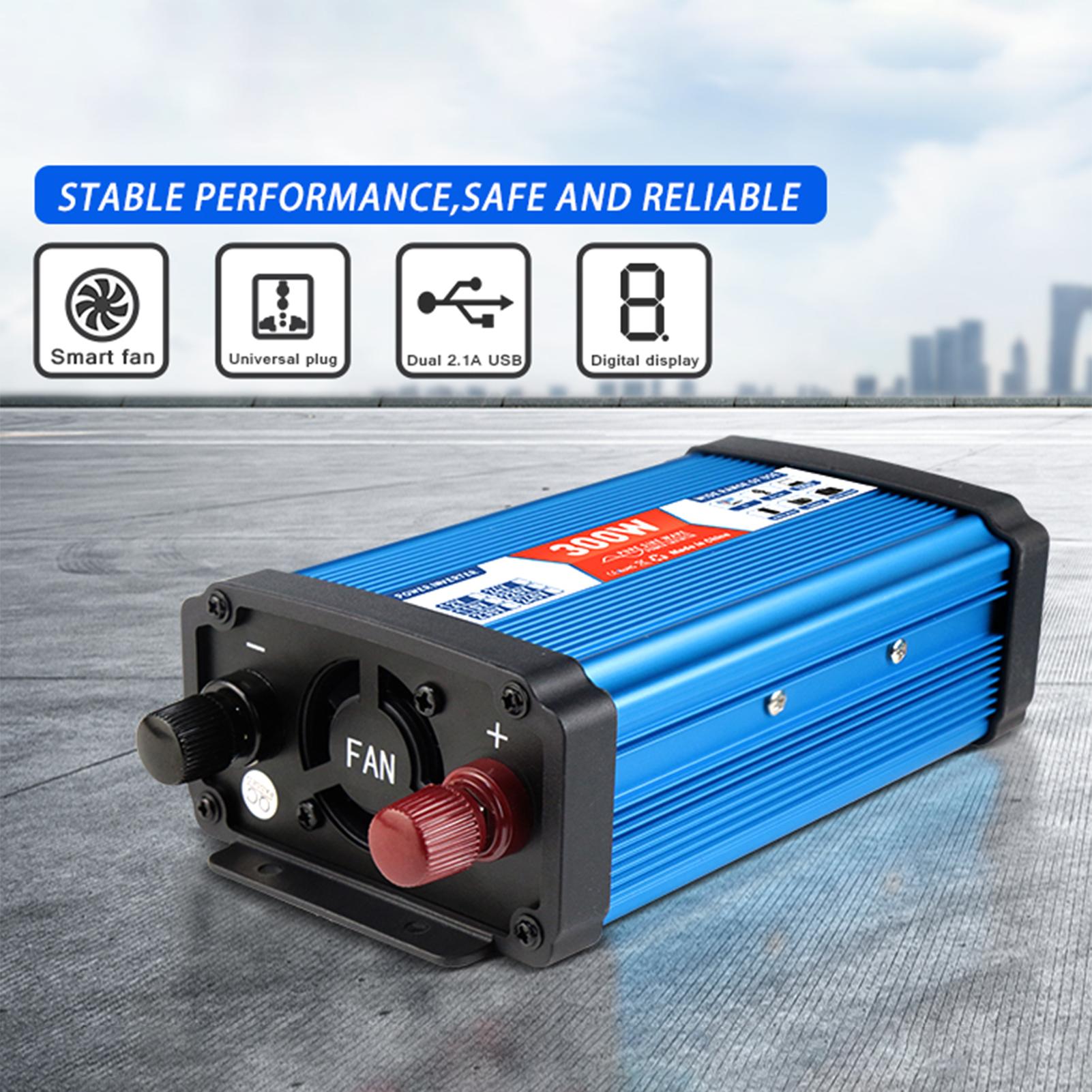 Solar Power Inverter Sine Wave Power Inverter 500W DC 12V to AC 100V-120V Dual USB Port with Digital Display