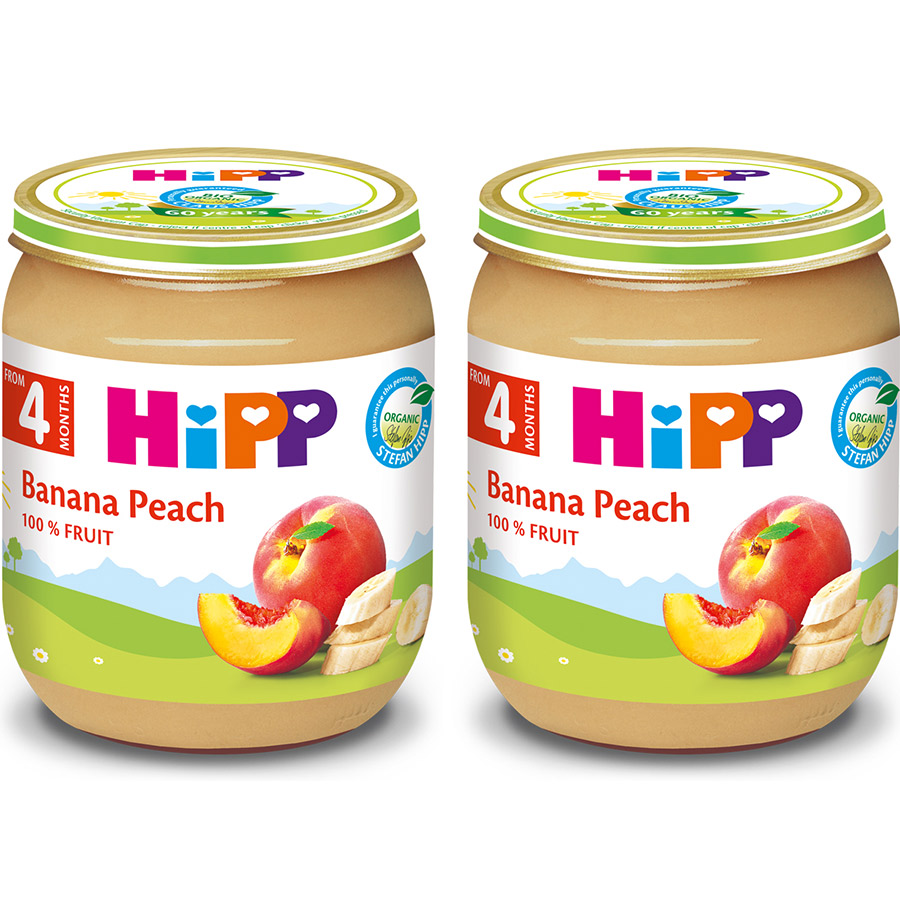 Dinh dưỡng đóng lọ HiPP đào chuối 125g