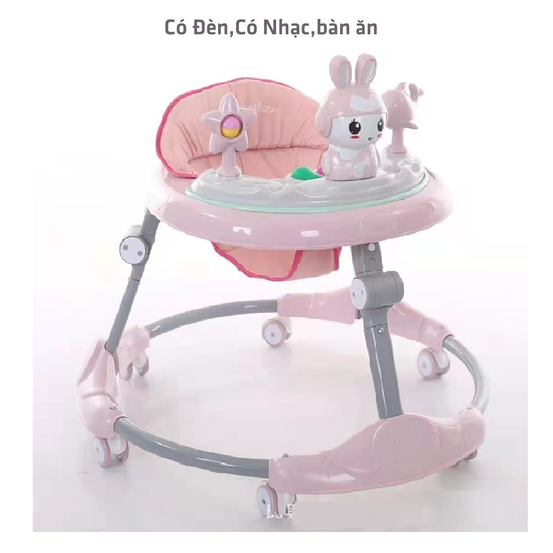 XE TRÒN TẬP ĐI CAO CẤP 619 CHO BÉ BÁNH XOAY 360 ĐỘ - CÓ CÁN ĐẨY, CÓ NHẠC