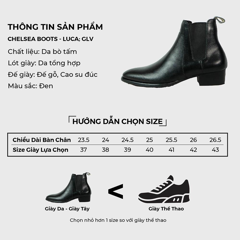 Chelsea boots nam kiểu giày da nam công sở tăng chiều cao, Boot cao cổ dáng giày chelsea boot classic bằng da bò cao cấp