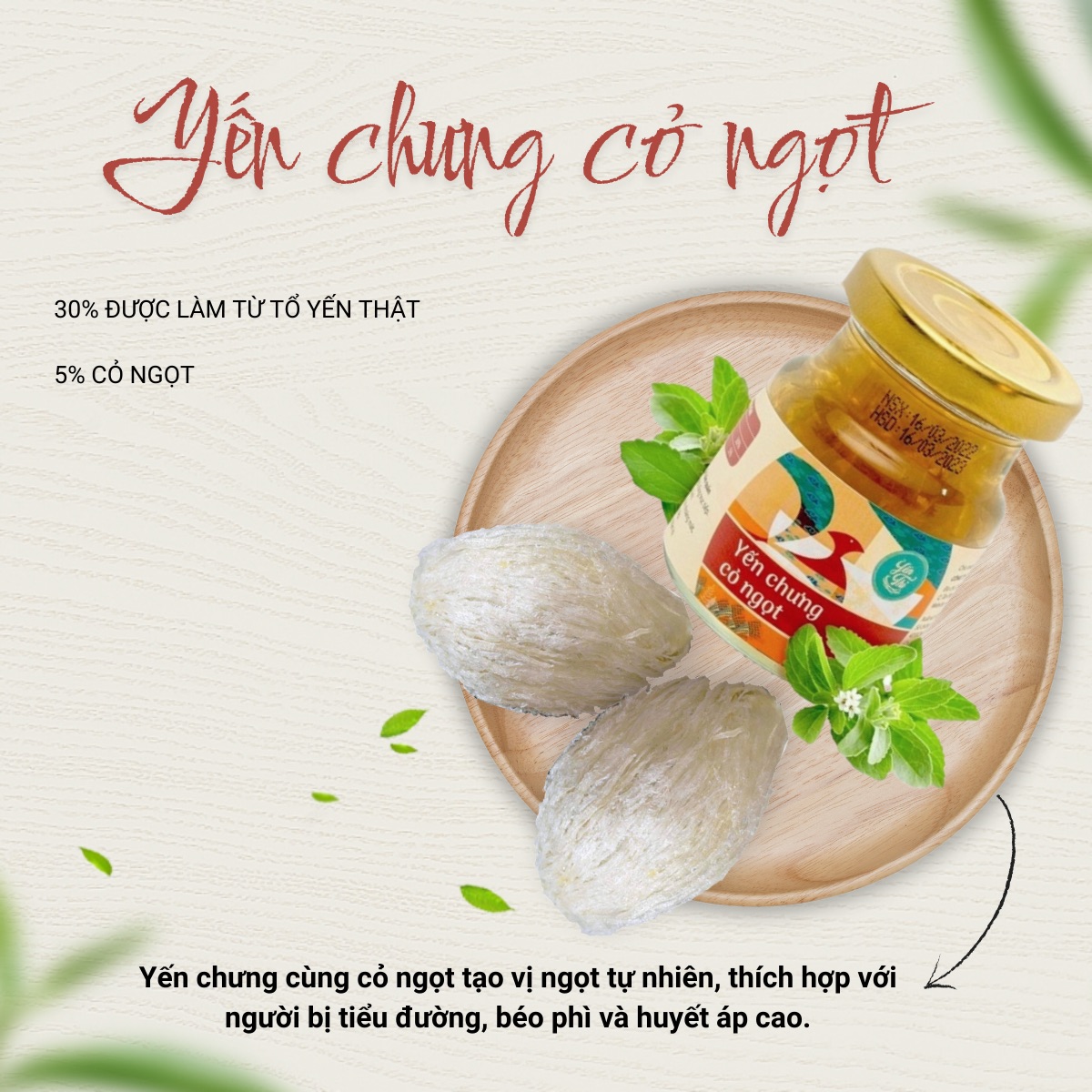 Yến Thị- Chưng Cỏ Ngọt- Quà Tặng-30% Yến