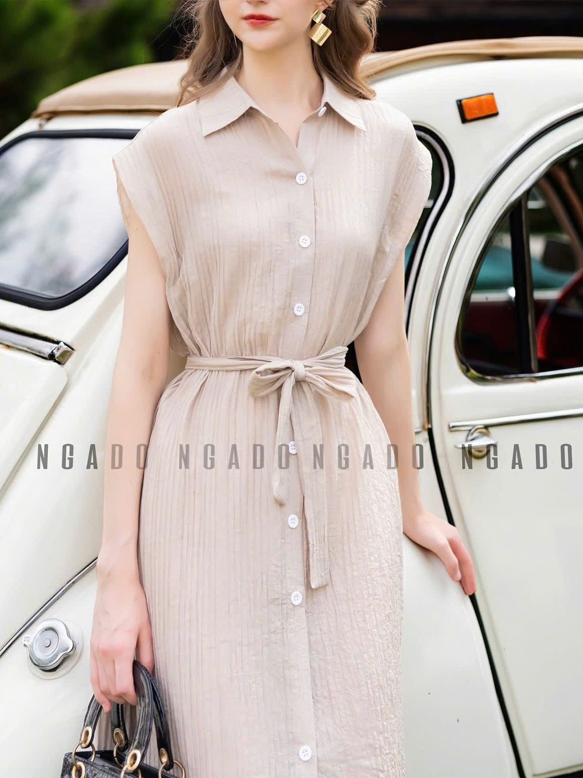 Đầm nude cột eo NGADO , đầm kiểu , đầm Nữ , đầm côgn sở, dự tiệc