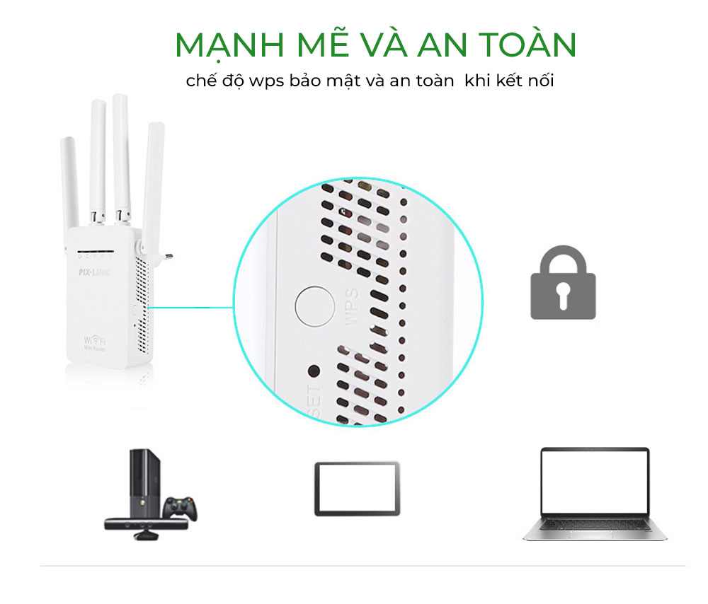 Kích sóng wifi tốc độ cao 4 râu 300M PIX LINK LV-WR09 thiết bị kích sóng phủ rộng giải pháp cho mạng yếu, kết nối đến 50M cực nhanh, cài đặt dễ dàng - Hàng chính hãng