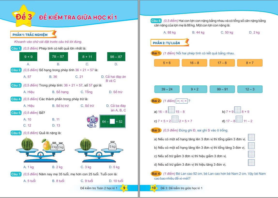 Sách - Đề Kiểm Tra Toán 2 - Bộ Sách Kết Nối Tri Thức Với Cuộc Sống - ndbooks