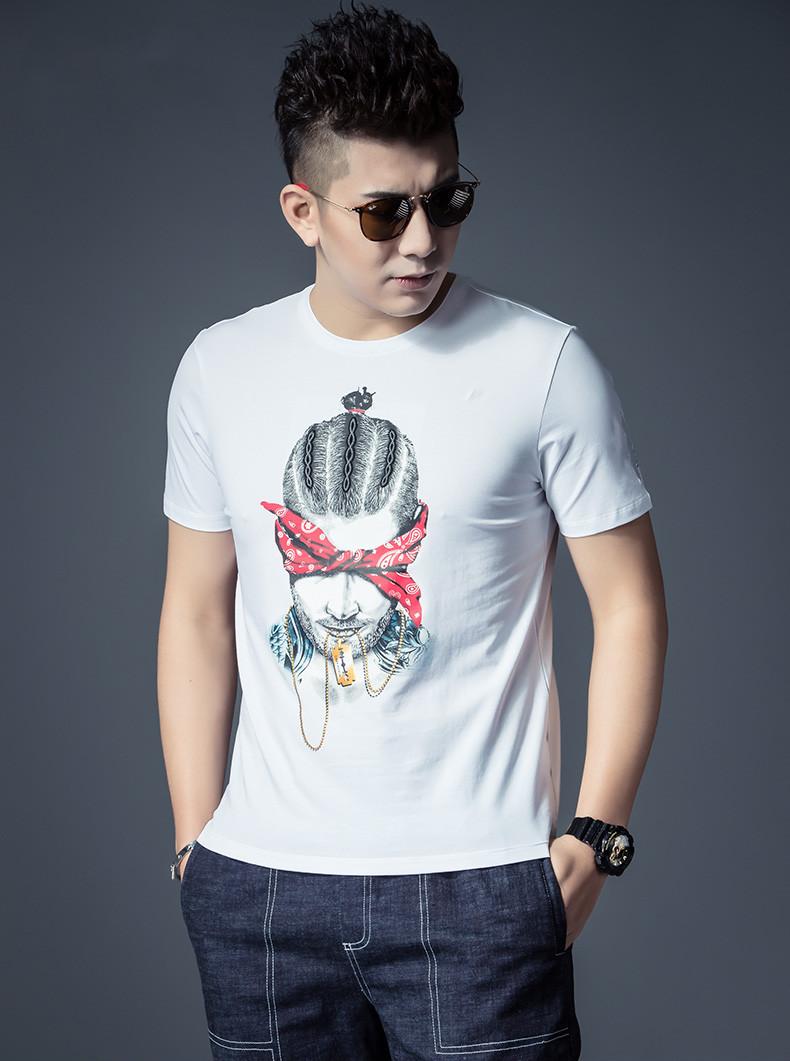 Áo thun Nam tay ngắn cổ tròn với họa tiết in hình độc đáo chất vải cotton cao cấp mặc thoải mái dễ phối đồ hợp với xu hướng thời trang