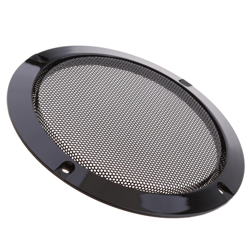 2Pieces 6.5 Inch Speaker Grills Cover Case with 8 pcs Screws for Speaker Mounting Home Audio DIY - 184mm Outer Diameter Black