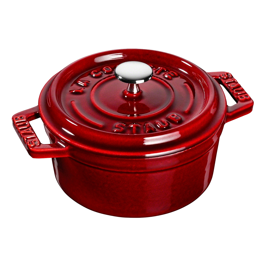 Nồi gang tròn Staub đỏ lựu 10cm