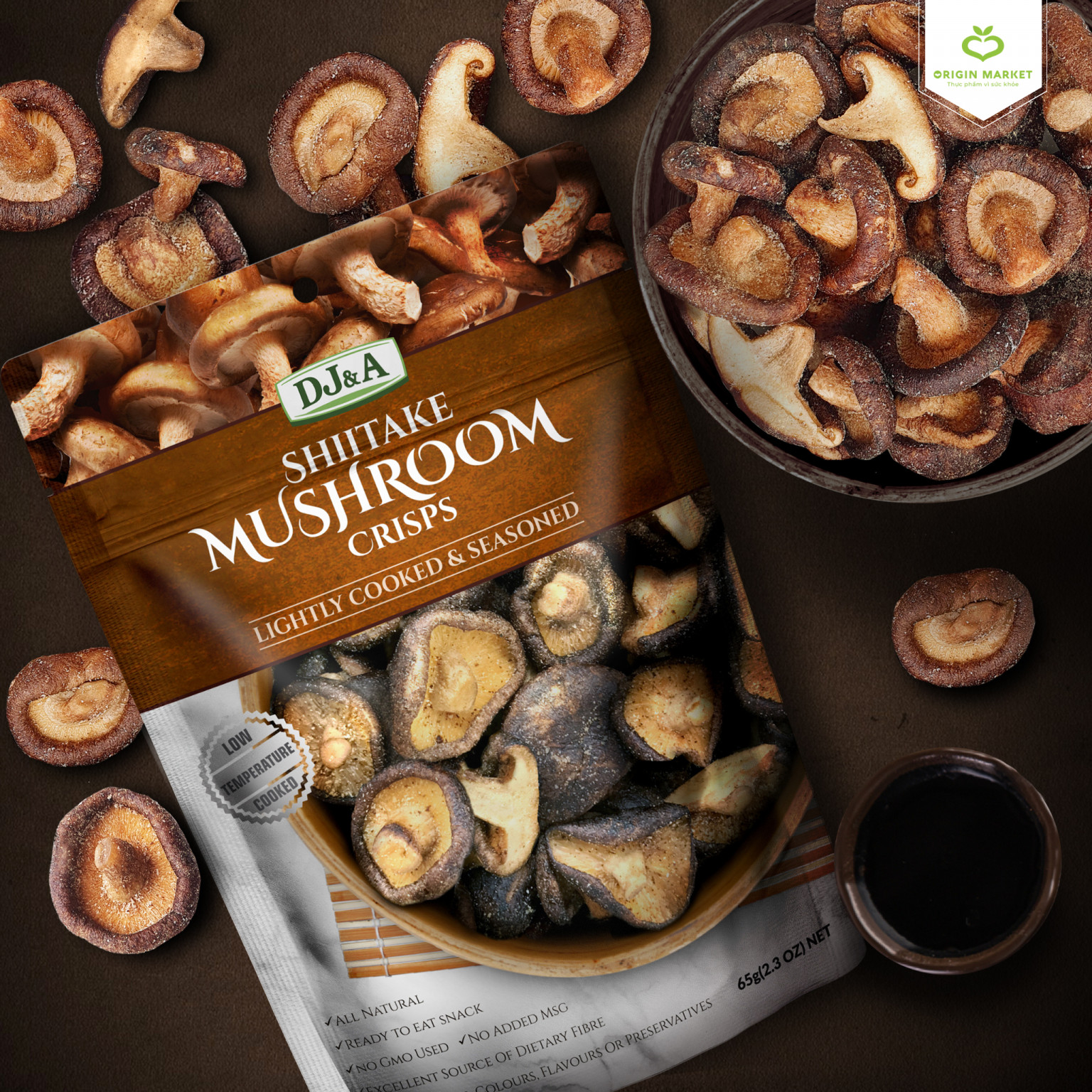 Nấm Shiitake sấy giòn DJ&amp;A  - DJ&amp;A Shiitake Mushrooms Crisps