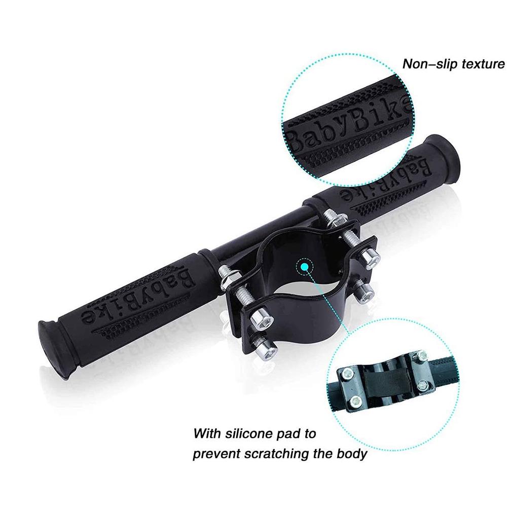 Trẻ em tay lái xe tay vịn an toàn cho trẻ em cho xe tay ga di động không trượt silicon phù hợp với khung điều chỉnh M365 Color: black