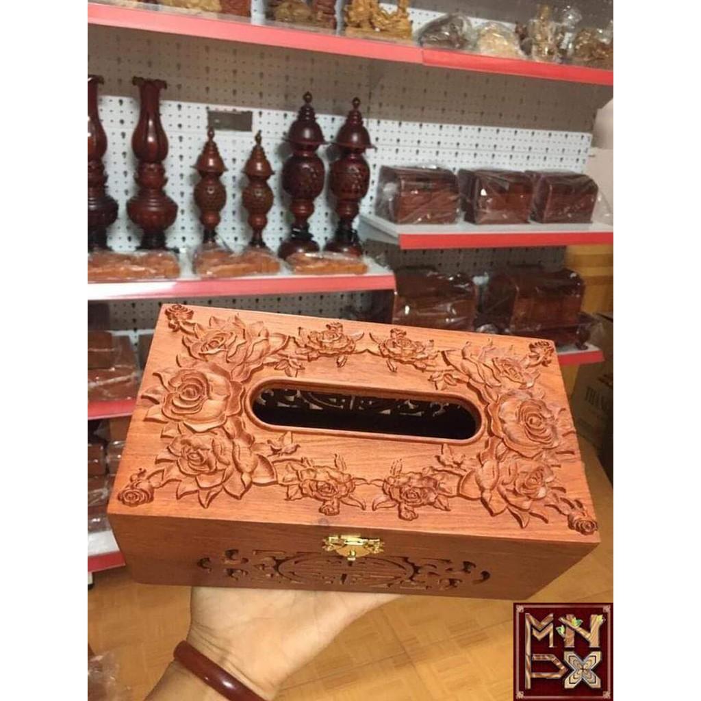 Hộp giấy ăn, hộp đựng giấy ăn gỗ hương cao cấp