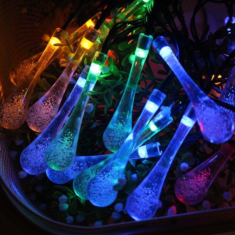Bộ Dây Đèn Led Trang Trí Hình Giọt Nước - Ánh Sáng Trong Suốt Cực Đẹp - Trang Trí Nhà Cửa, Quán Xá Tuyệt Đẹp