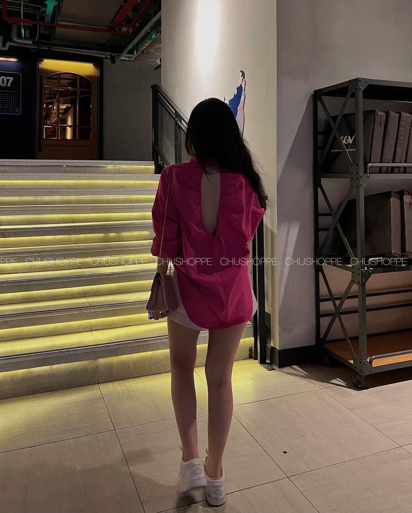 SET ÁO SƠ MI HỒNG + QUẦN SHORTS