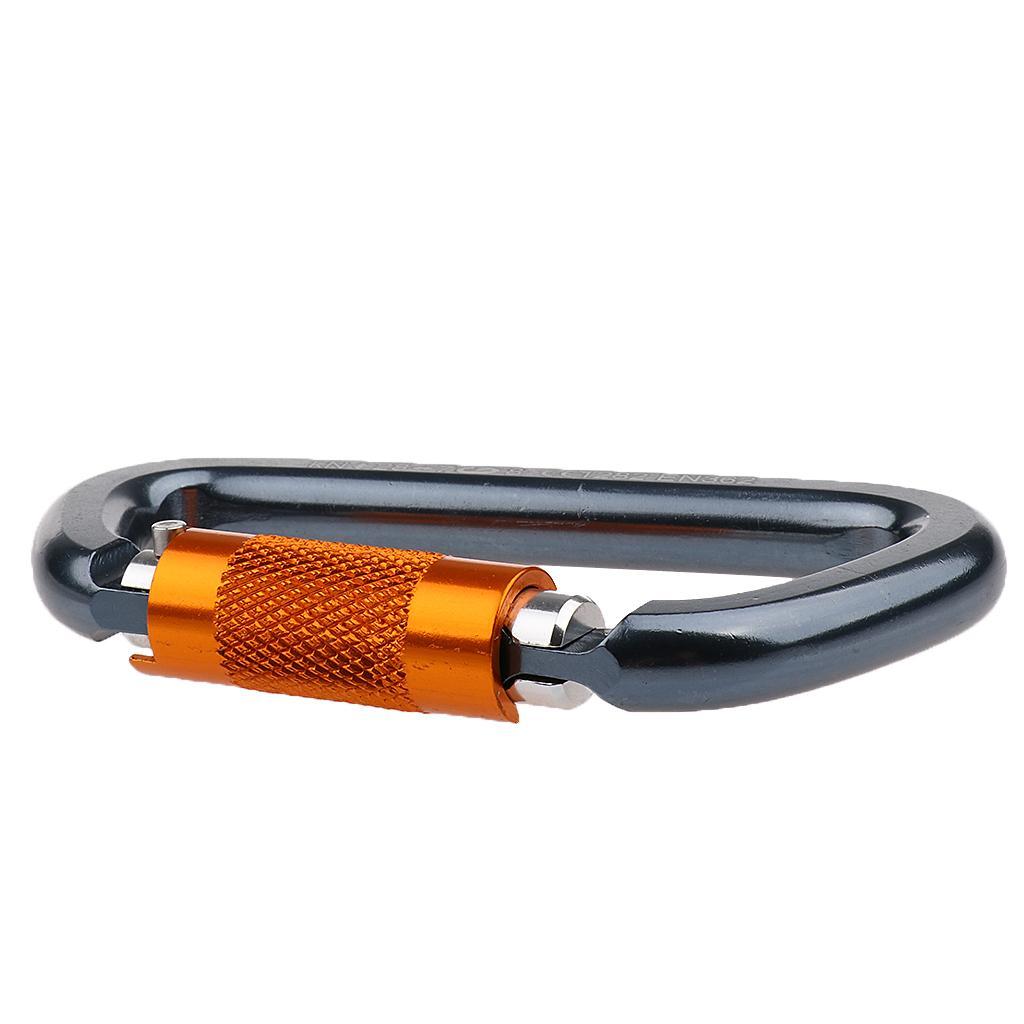 4x 28KN Aluminum D Shape Carabiner Clip Twist Locking for Rock Climbing