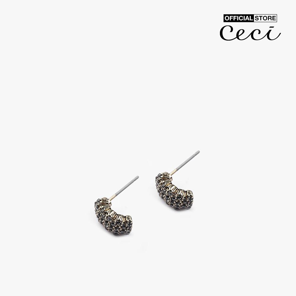 CECI - Khuyên tai nữ xỏ lỗ bản to đính đá CC1-09000101-27
