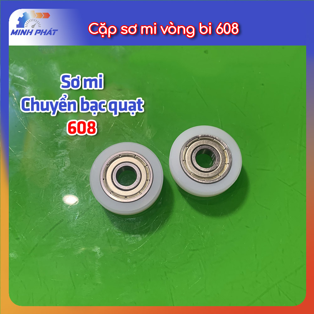 Cặp combo bộ sơ mi nhựa vòng bi 608 en ét ka en em bê thay thế bạc quạt