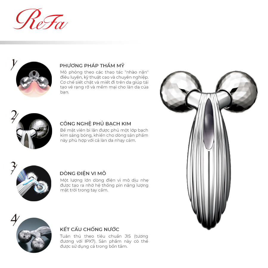 Cây lăn nâng cơ, thon gọn mặt và cơ thể ReFa CARAT RAY