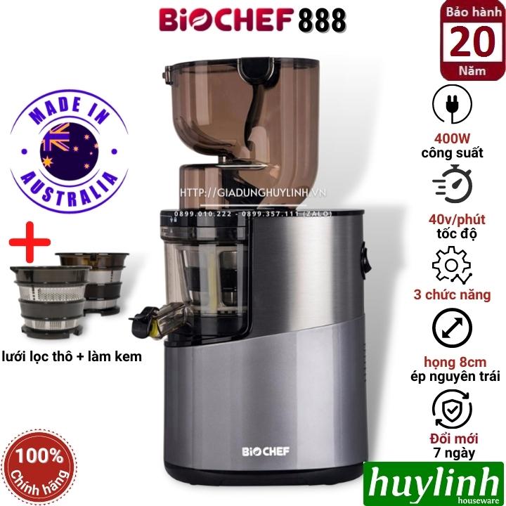 Máy ép trái cây chậm Biochef 888 - Sản xuất tại Úc - công suất 400W - Hàng Chính Hãng tại Việt Nam