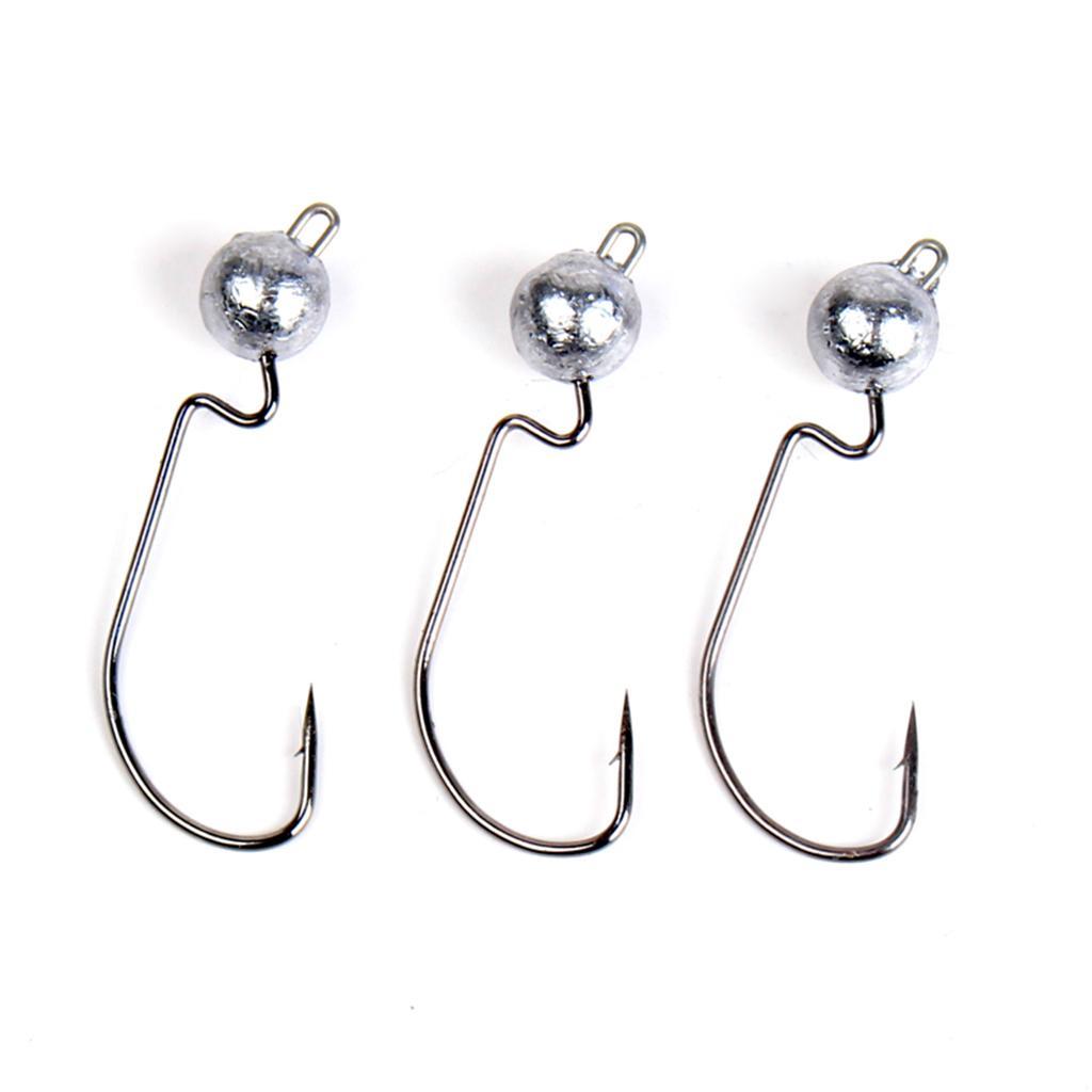 10pcs Weighted Fishing Hooks Crank Hook With   For