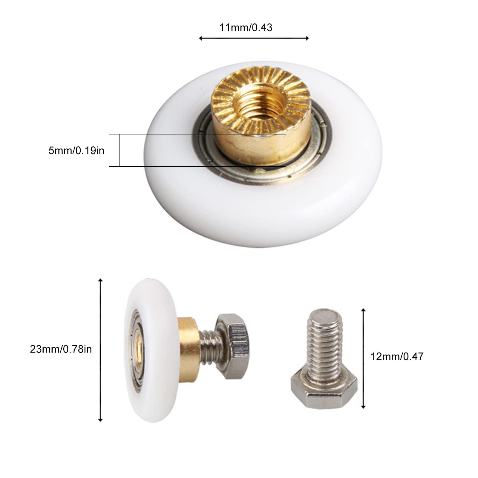 Roll Roll 23 mm, bánh xe cuộn cho cửa trượt trượt bánh xe thay thế cho 4 con lăn phòng