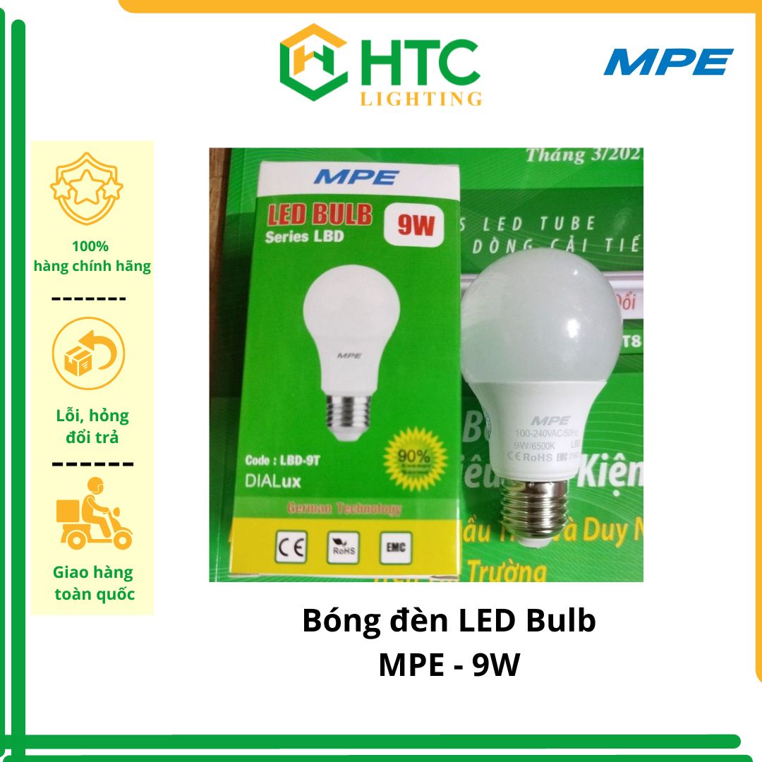 Bóng đèn LED tròn BULB 9w - Thương hiệu MPE