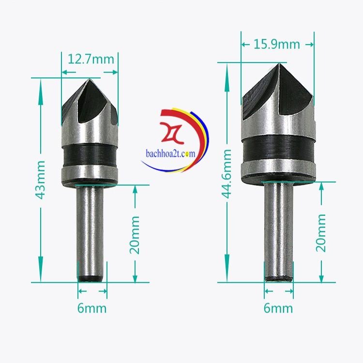 Bộ 5 mũi khoan khoét lỗ vát cạnh v2