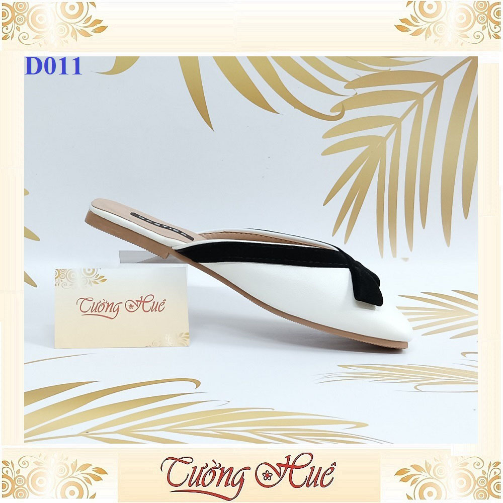 Dép Sục Nữ Đế Bệt Mũi Vuông Viền Nơ - D011